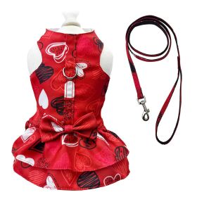 Abstract Hearts Harness Dress with Matching Leash - L