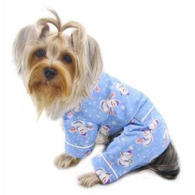 Snowman & Snowflake Flannel Pajamas with 2 Pockets - L