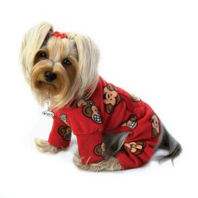 Silly Monkey Fleece Turtleneck Pajamas - Burgundy - L