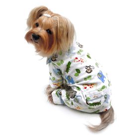 Zoo Animals Flannel Pajamas with 2 Pockets - S
