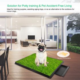 25"��20" Dog Toilet Indoor Puppy Training Pad, Dog Potty Pet Training Grass Mat, Removable Waste Tray for Easier Clean Up, Artificial Turf
