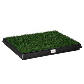 Dog Grass Pad with Tray, Artificial Grass for Dogs, Doggy Bathroom Toilet Potty Tray Indoor Outdoor Puppy Potty Training (51 x 63 CM)