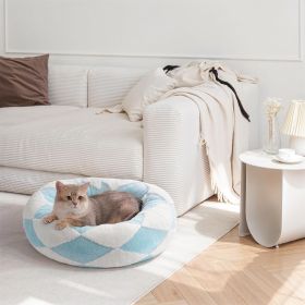 MEWOOFUN Donut Cat Bed For Indoor Cats - Round Washable Plush Pet Bed With Jacquard Shaggy Fabric & Non-Slip Bottom, Calming Small Dog Bed For Pu (Option: WP158)