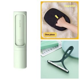 2-1 Reusable Pet Hair Remover Brush Lint Roller Portable Effective Self Cleaning Tool for Cat Dog Fur Hair Dust Removal Brush (Color: Green Set)